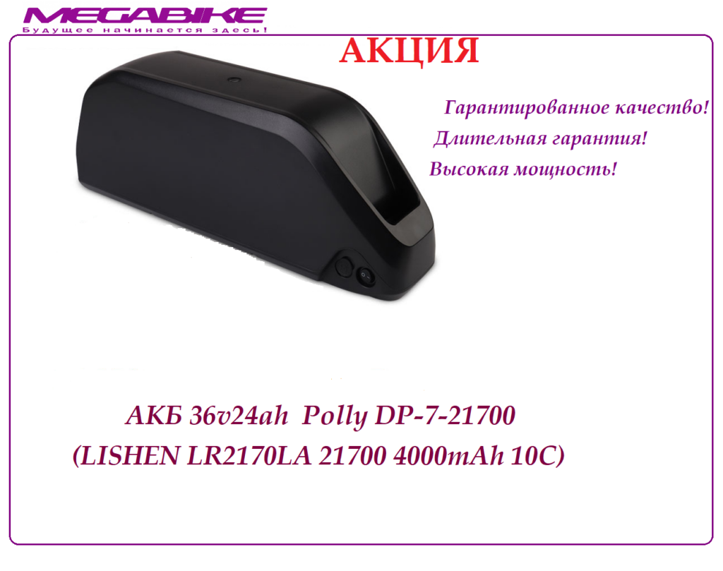 Аккумулятор 36v24ah LR2170LA в боксе Polly DP-7