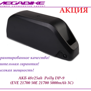 Аккумулятор АКБ 48v25ah 35a EVE 21700 50E в быстросъемном боксе Polly DP-9